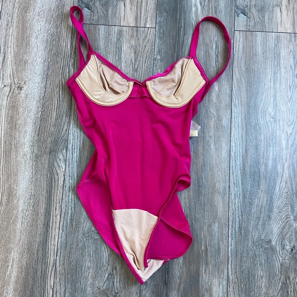 VINTAGE 80s High Leg BARBIE Pink One Piece Swimsuit